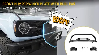 2021 2022 2023 Ford Bronco 2/4 Door Winch Plate with Bull Bar Installation Video