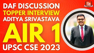 ADITYA SRIVASTAVA Rank 1 IAS - UPSC 2023 | UPSC Topper Interview | IAS Interview AIR 1 UPSC 2023