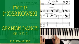 M. Moszkowski - Spanish Dance op. 12 n. 2 for Piano four hands (score)