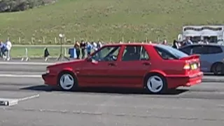 SAAB 9000 Carlsson vs Civic type r (1/4Mile)2.avi