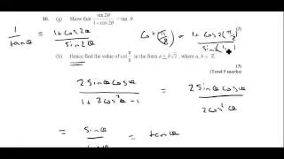 IB HL Exam Questions - More Trigonometric Equations