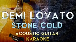 Demi Lovato - Stone Cold | Lower Key Acoustic Guitar Karaoke Instrumental Lyrics Cover Sing Along