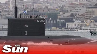 Russian war submarine passes Istanbul to Black Sea amid Ukraine standoff