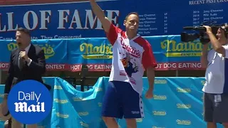 Joey Chestnut wins again at Nathan's 4th July hotdog eating