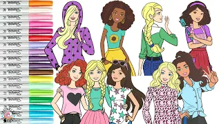 Barbie and Friends Coloring Book Compilation Ken Teresa Nikki Summer Daisy and Renee