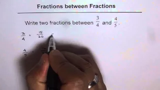 Write Two Fractions Between Fractions