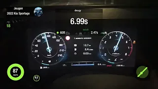 Kia Sportage 2022 1.6i 110kw FWD 0-100 acceleration with dragy