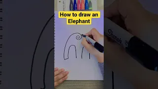 How to draw an Elephant| Lean step by step drawing tutorial #drawing #thisyear #elephant #shorts