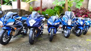 Showing Model Motorcycles 1:12 Scale Blue Color Yamaha Bikes | Honda Bike | BMW Bike | Suzuki Bike |