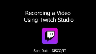 Record a Video With Twitch Studio
