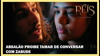 Absalão repreende Tamar por conversar com Zabude | NOVELA REIS