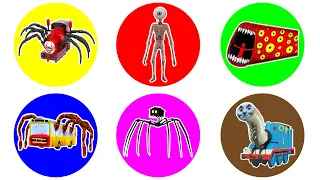 Spin Wheel Monster House Head, Train Livan, Cho Cho Charles, Bus Eater, Train Eater, Siren Head eye