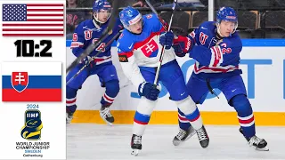 USA VS SLOVAKIA HIGHLIGHTS | GROUP B | 2024 IIHF WORLD JUNIOR CHAMPIONSHIP