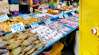 【4K Stroll】Naklua Fish Market - Pattaya - Thailand / A Market Rich in Fresh Seafood Next to the Port