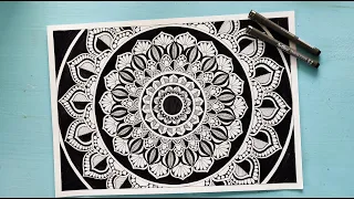 How to Draw MANDALA ART for Beginner || Step by Step process