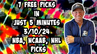 NBA, NCAAB, NHL Best Bets for Today Picks & Predictions Sunday 3/10/24 | 7 Picks in 5 Minutes