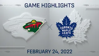 NHL Highlights | Wild vs. Maple Leafs - Feb. 24, 2022