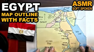 ASMR - Drawing EGYPT governorates map outline and explaining best known facts for each | Soft Spoken