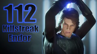 112 Anakin Skywalker Killstreak/Gameplay (Endor) (Max Level 1000) - Star Wars Battlefront 2