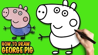 How to draw George Pig - Peppa Pig - Easy step-by-step drawing tutorial