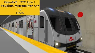 OpenBVE - TTC Line 1 towards Finch - Bombardier TR - Vaughan Metro Ctr to Finch (Full route)