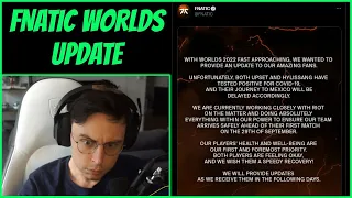 Caedrel Reacts To FNATIC Update On Hylissang & Upset For Worlds 2022