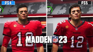 MADDEN 23 PS5 vs PS4 COMPARISON | (Super Bowl Celebration/Face/Graphics/Gameplay)