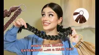 (CHATTY) BRAID EXTENSION ON A HAIR TIE - first impression | Lullabellz 34" Ponytail Braid Extension