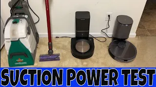 iRobot Roomba s9+ -VS- Deebot T8+ Suction Power Test Followed by a DYSON - How much will each leave?