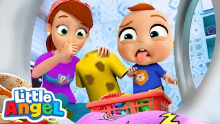 Clean Up Song | Dirty Stinky Laundry | Little Angel Kids Songs & Nursery Rhymes