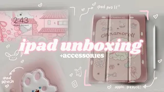 ipad pro 11” [ 128gb ] + accessories unboxing🐇🎀 | aesthetic unboxing vlog