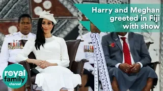 Prince Harry and Meghan greeted in Fiji with a spectacular show