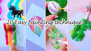 20 Easy painting technique || painting hacks || ODDLY SATISFYING ART VIDEOS