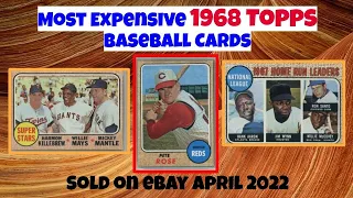 Most Expensive eBay Sales 1968 Topps Baseball Cards - April 2022