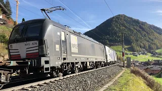 [HD] Brennerbahn: Lokomotion & MRCE Vectron's Anfahrt in Steigung mit KLV Zug bei St. Jodok