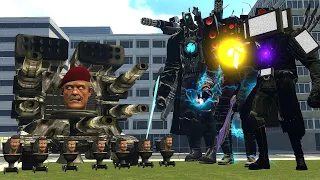 SKIBIDI BILL TANK VS ASTRO CAMERAMAN, SPEAKERMAN AND TV MAN TITAN vs STRIDER BOSSES In Garry's Mod!