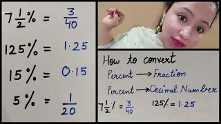 Converting Percent into Fraction & Decimal Number