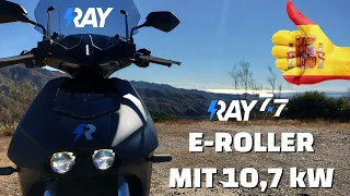 RAY 7.7 🇪🇸 E-Roller aus Spanien mit 10,7 kW (DEUTSCH) | Probefahrt, Walkaround, 0 auf 100 km/h