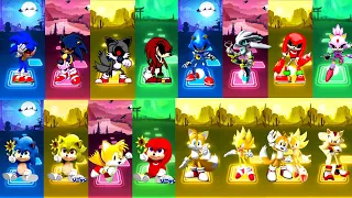 All - Sonic Exe vs Knuckles Exe FNF vs Baby Sonic vs Amy vs Menat Blaze | Tiles Hop EDM Rush