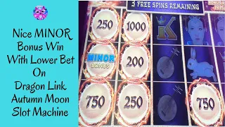 Nice MINOR Bonus Win With Lower Bet On Dragon Link Autumn Moon Slot Machine - Ms.Kitty Slot Channel