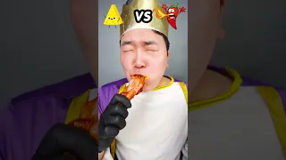 Spicy Sauce vs Cheese sauce Emoji food Challenge | Jameican Chicken Mukbang Funny Video #shorts