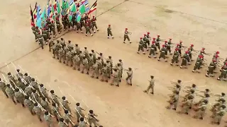 Uganda's Joint forces matching off the parade during the Tarehe sita celebrations 2022