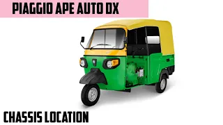 APE AUTO DX ( PIAGGIO) CHASSIS NUMBER LOCATION #chassisnumberlocation #chassisnumber #chassis