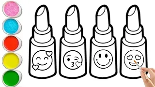 Emoji Lipsticks Drawing Tutorial  | Easy Step-by-Step Guide For Kids