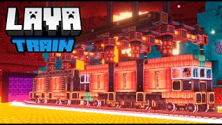 Lava Fluid Cargo Train - Lava Transportation in Minecraft using Create mod