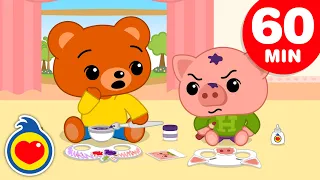 🐥 Plim Plim ♫ CARTOONS for Kids | Full Episodes | Funny Masks | + 60 min | Pre-K Learning