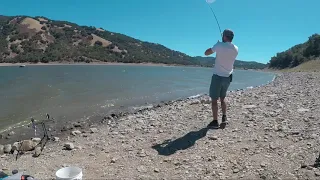 SHORE FISHING COYOTE LAKE BIG CARP #GOPRO