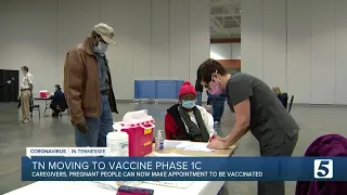 Tennessee now in Phase 1c of vaccination plan; includes pregnant women, high-risk 16+ group