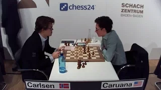 Magnus Carlsen Vs Fabiano Caruana | GRENKE Chess Classic 2017 Round 4