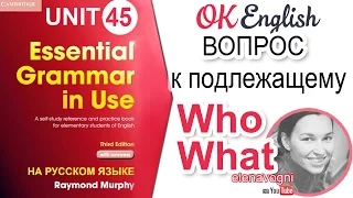 Unit 45 Вопрос к подлежащему со словами WHO и WHAT | OK English Elementary